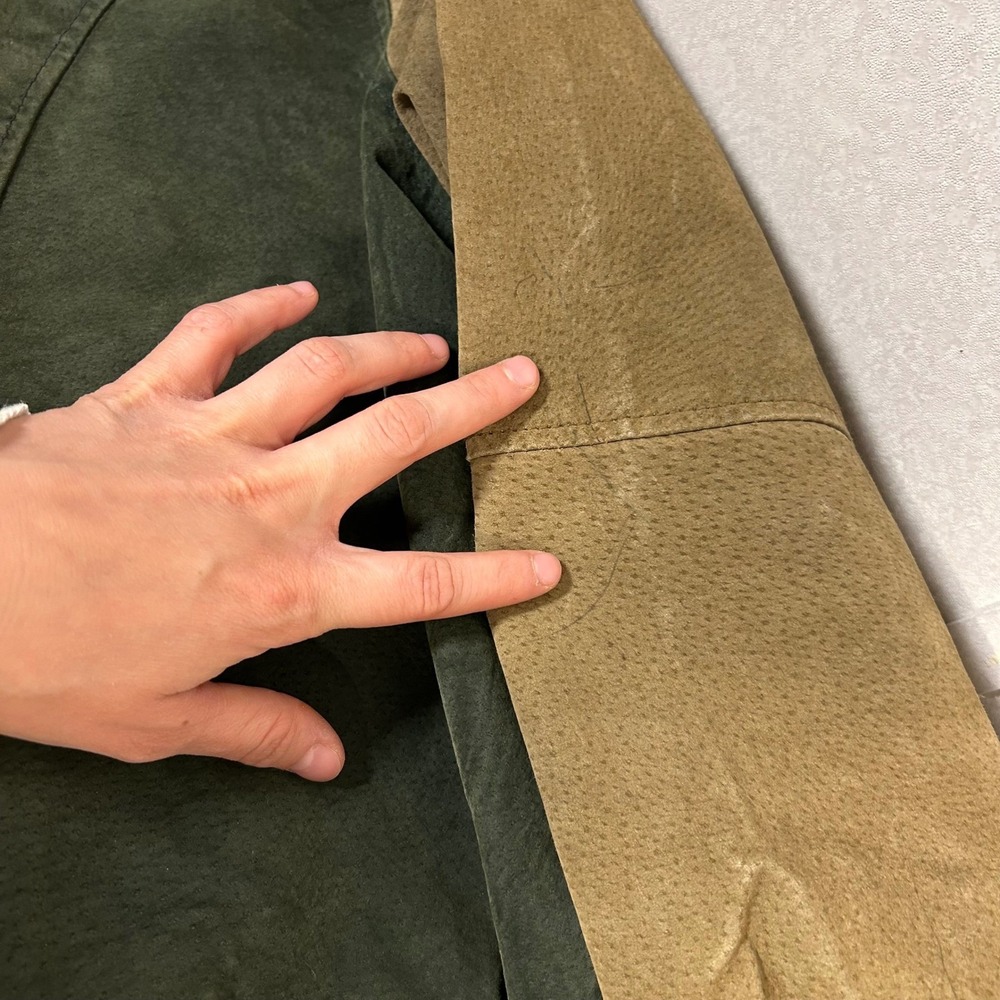 genuine‎ suede preppy tan green bomber varsity jacket avalanche size xl - Picture 7 of 12